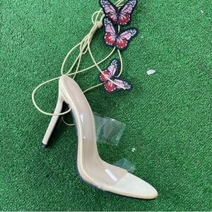 Butterfly lace up heels size 7, never worn